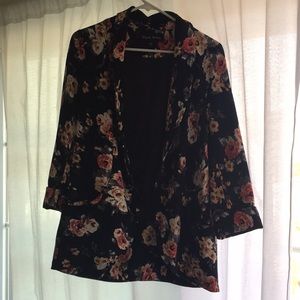 Black blazer with rose print size small